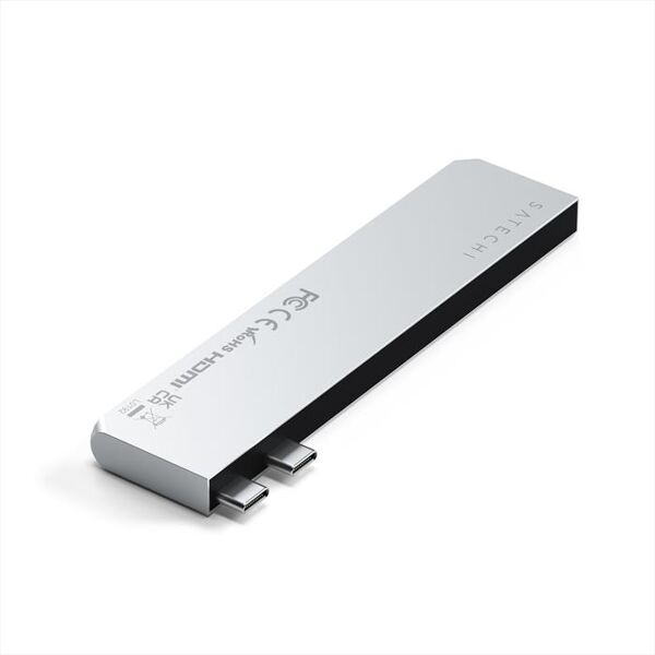 satechi usb-c pro hub slim adapter-argento