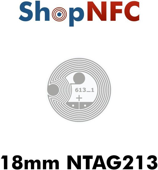 Tag NFC NTAG213 18mm adesivi