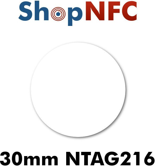 HID Global Tag NFC NTAG216 30 mm adesivi