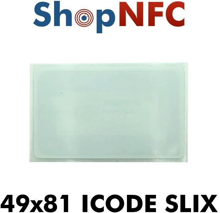 Tag NFC ICODE SLIX 49x81mm bianchi adesivi