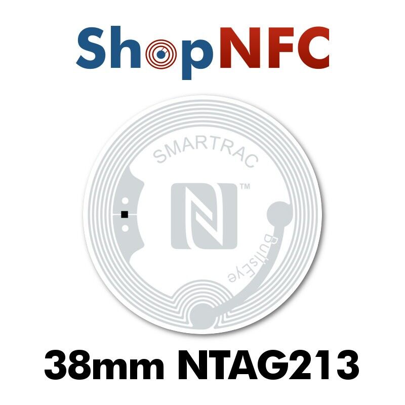 Smartrac Bullseye NTAG213 - Tag NFC trasparenti 38mm adesivi