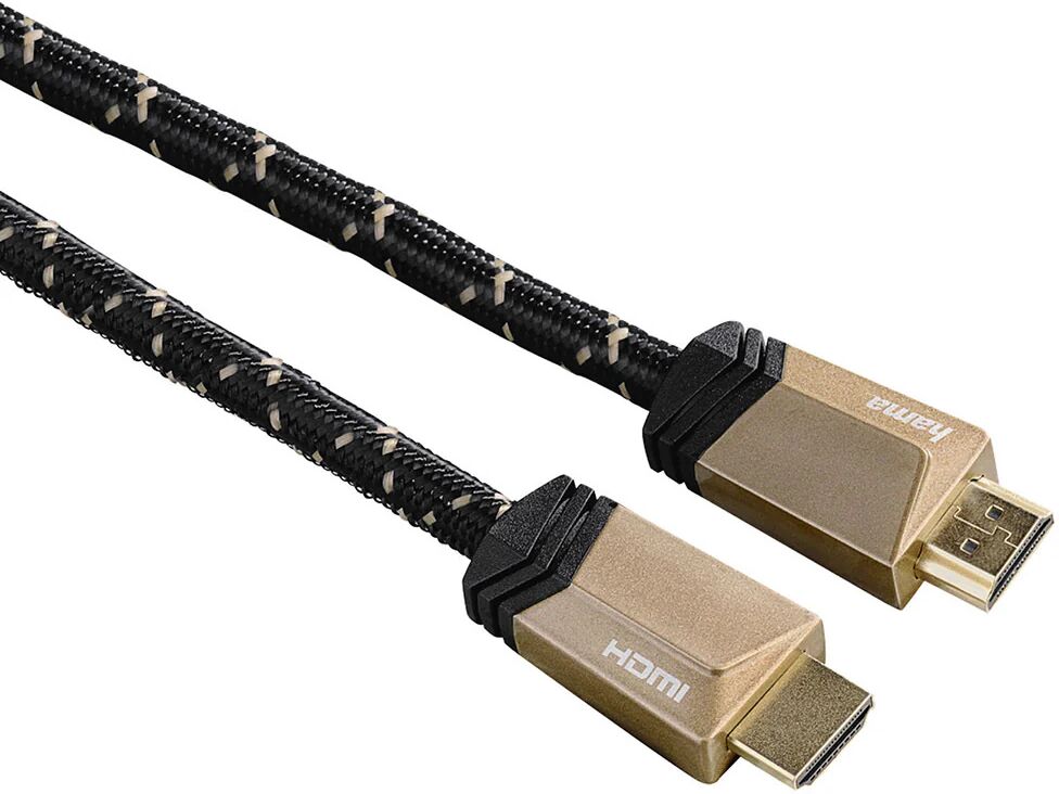 Hama Cavo HDMI Ultra HD 8K, 2 metri, HDMI, High Speed with Ethernet, connettoridorati, spine in metallo, ferrite, 5 stelle