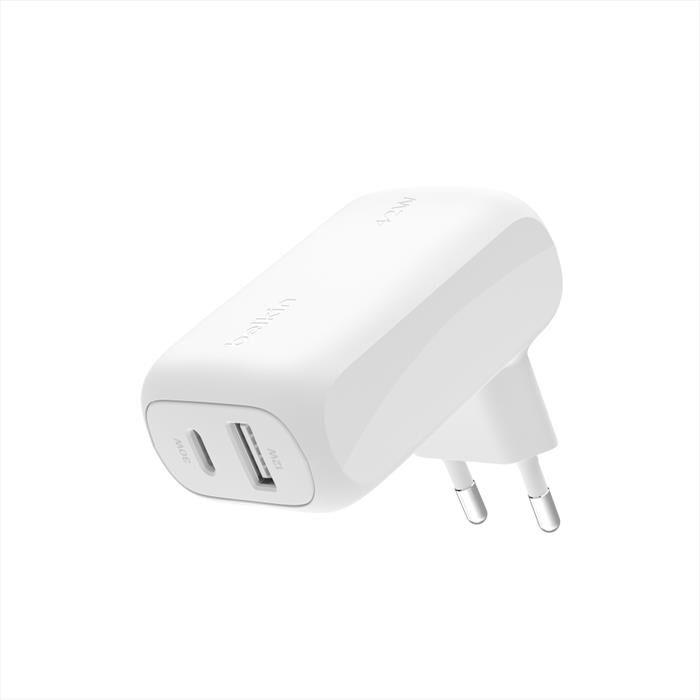 Belkin Caricabatteria Doppia Porta 30w Usb-c + 12w Usb-a-bianco