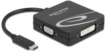 DeLOCK 63129 cavo e adattatore video 0,1 m USB tipo-C DVI + VGA + DisplayPort + HDMI Nero (63129)