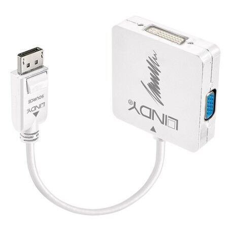 Lindy 41028 cavo e adattatore video DisplayPort DVI-D + VGA (D-Sub) + HDMI Nero (41028)