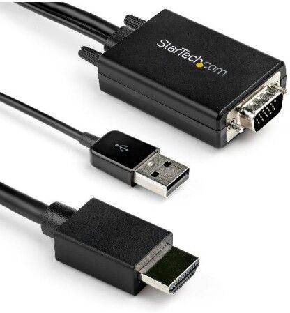 StarTech.com Cavo adattatore convertitore da VGA a HDMI da 2 m - Alimentazione USB - 1080p (VGA2HDMM2M)