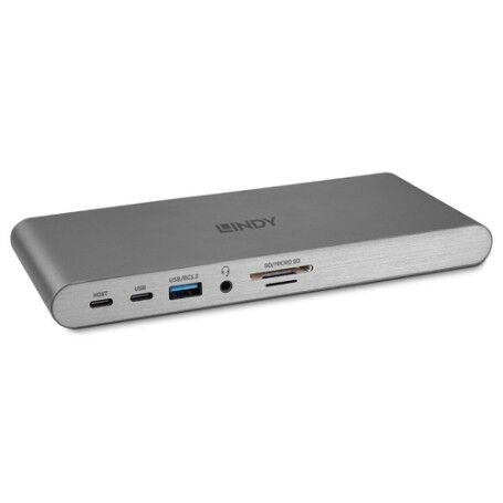 Lindy DST-Pro 5K Cablato USB 3.2 Gen 1 (3.1 Gen 1) Type-C Argento (43349)