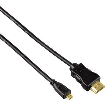 Hama Cavo HDMI M/HDMI D Micro M, 2 metri, Hdmi High Speed, connettori dorati, schermato, nero, 3 stelle