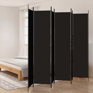 vidaXL 6-Panel Room Divider Black 300x220 cm Fabric