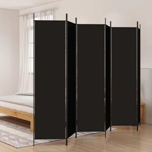 vidaXL 6-Panel Room Divider Black 300x200 cm Fabric