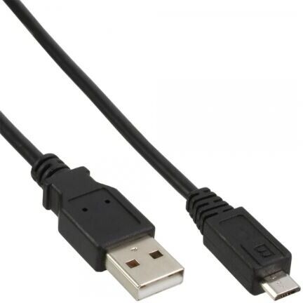 InLine Micro-USB 2.0 Kabel, USB-A Stecker an Micro-B Stecker, schwarz, 1m