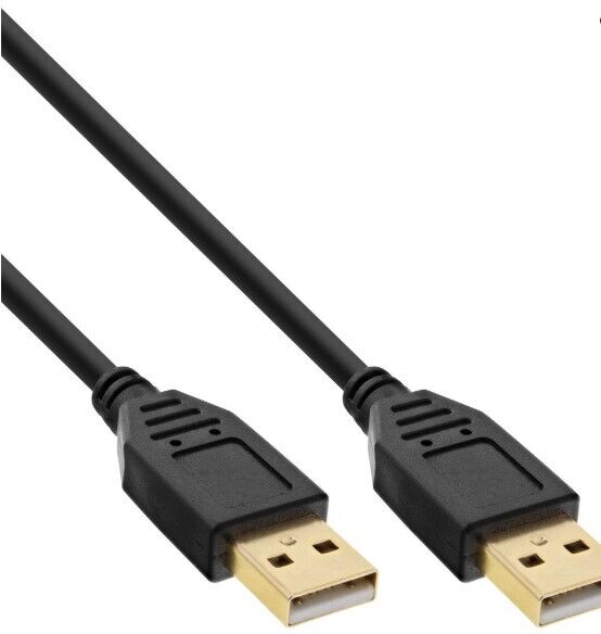 InLine USB 2.0 Kabel, A an A, schwarz, Kontakte gold, 5m