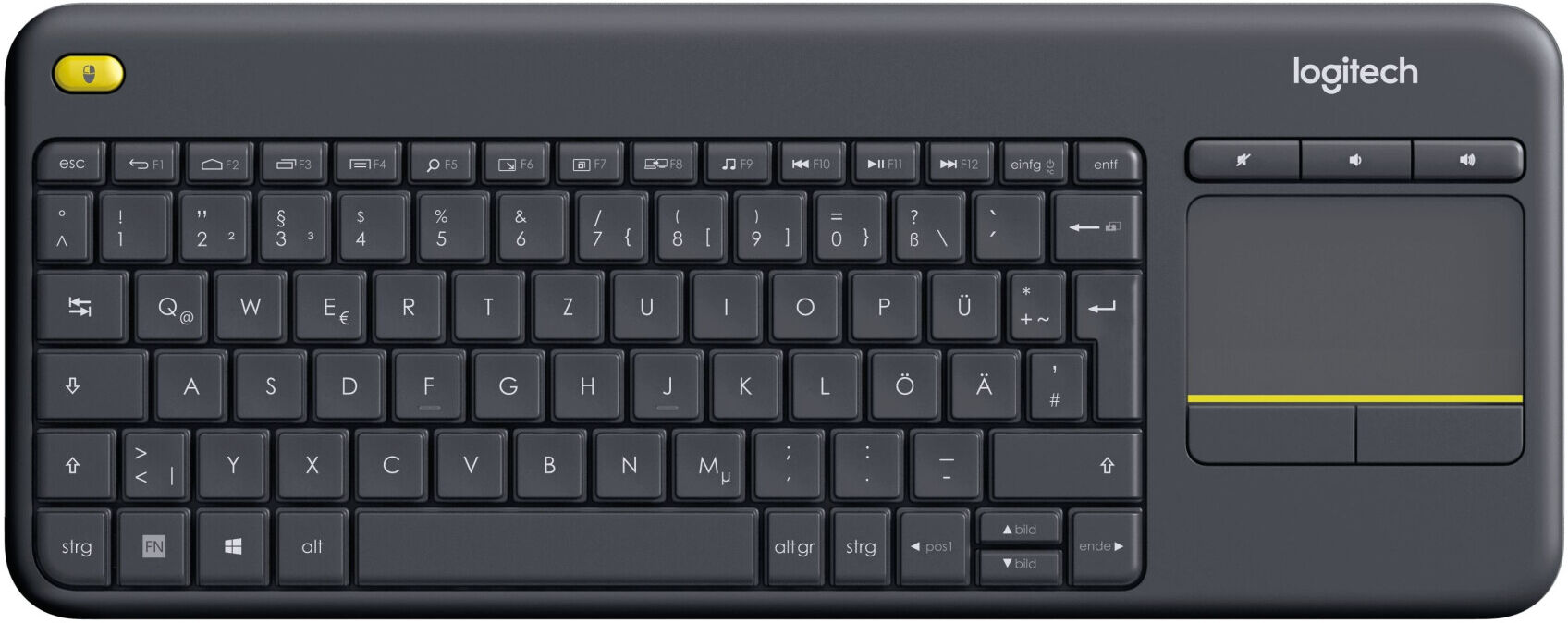 Logitech K400 Plus Tastatur, kabellos, schwarz