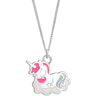 Elli - Kinder Einhorn Wolke Emaille 925 Silber Ketten Damen