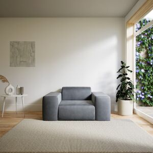 MYCS Sessel Samt Sandgrau - Eleganter Sessel: Hochwertige Qualität, einzigartiges Design - 141 x 72 x 107 cm, Individuell konfigurierbar