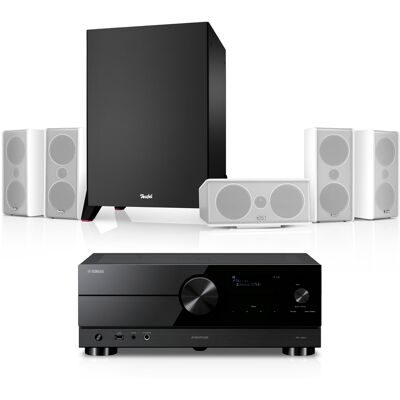 Teufel CONSONO 35 + Yamaha RX-A2A Schwarz / Weiß Teufel CONSONO 35 + Yamaha RX-A2A Schwarz / Weiß