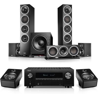 Teufel THEATER 500 Surround + DENON X3800H für Dolby Atmos Schwarz Teufel THEATER 500 Surround + DENON X3800H für Dolby Atmos Schwarz