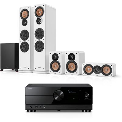 Teufel ULTIMA 40 Surround + Yamaha RX-A2A Weiß Teufel ULTIMA 40 Surround + Yamaha RX-A2A Weiß