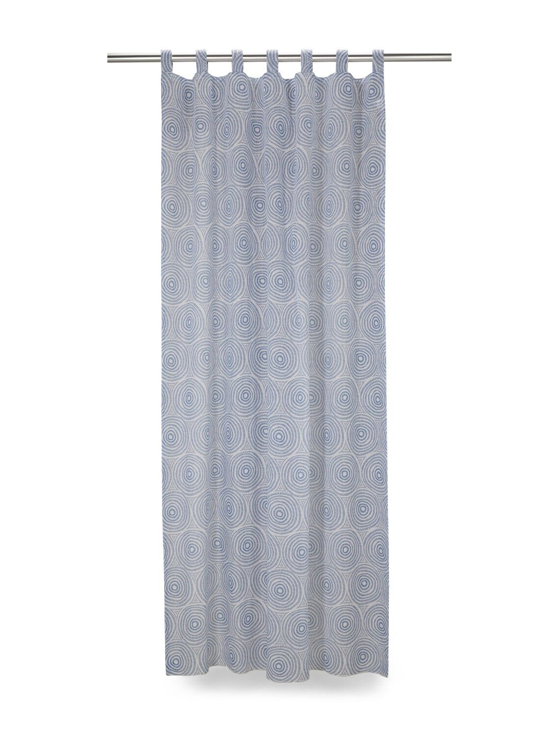 TOM TAILOR Gemusterter Vorhang mit Leinen,  blue, Größe: 140/255