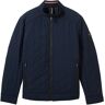 TOM TAILOR Herren Bikerjacke mit recyceltem Polyester, blau, Uni, Gr. M, polyester