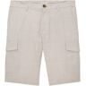 TOM TAILOR Herren Cargo Shorts mit Leinen, braun, Glencheck Muster, Gr. 29, leinen