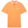 TOM TAILOR Herren Poloshirt mit Logo Print, orange, Uni, Gr. M, baumwolle