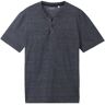 TOM TAILOR Herren Serafino T-Shirt, blau, Uni, Gr. XXXL,