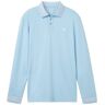 TOM TAILOR Herren Langarm Poloshirt, blau, Uni, Gr. XXXL, baumwolle