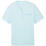 TOM TAILOR Herren Serafino T-Shirt, blau, Streifenmuster, Gr. XXXL, baumwolle