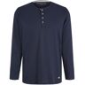 TOM TAILOR Herren Pyjama Langarmshirt, blau, Logo Print, Gr. 52/L, baumwolle