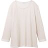 TOM TAILOR Damen Sweatshirt mit 3/4-Arm, beige, Melange Optik, Gr. XS, viskose