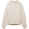 TOM TAILOR Damen Strickpullover mit Raglanärmeln, beige, Melange Optik, Gr. M, baumwolle