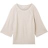 TOM TAILOR Damen Strickpullover mit Raglanärmel, beige, Melange Optik, Gr. M, viskose