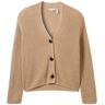 TOM TAILOR Damen Cardigan mit TENCEL™ × REFIBRA™ Lyocell-Fasern, braun, Melange Optik, Gr. XS, baumwolle