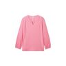 TOM TAILOR Damen Plus - Blusenshirt mit Bio-Baumwolle, rosa, Streifenmuster, Gr. 46, baumwolle