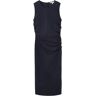 TOM TAILOR Damen Midikleid mit Raffung, blau, Gr. 40, baumwolle