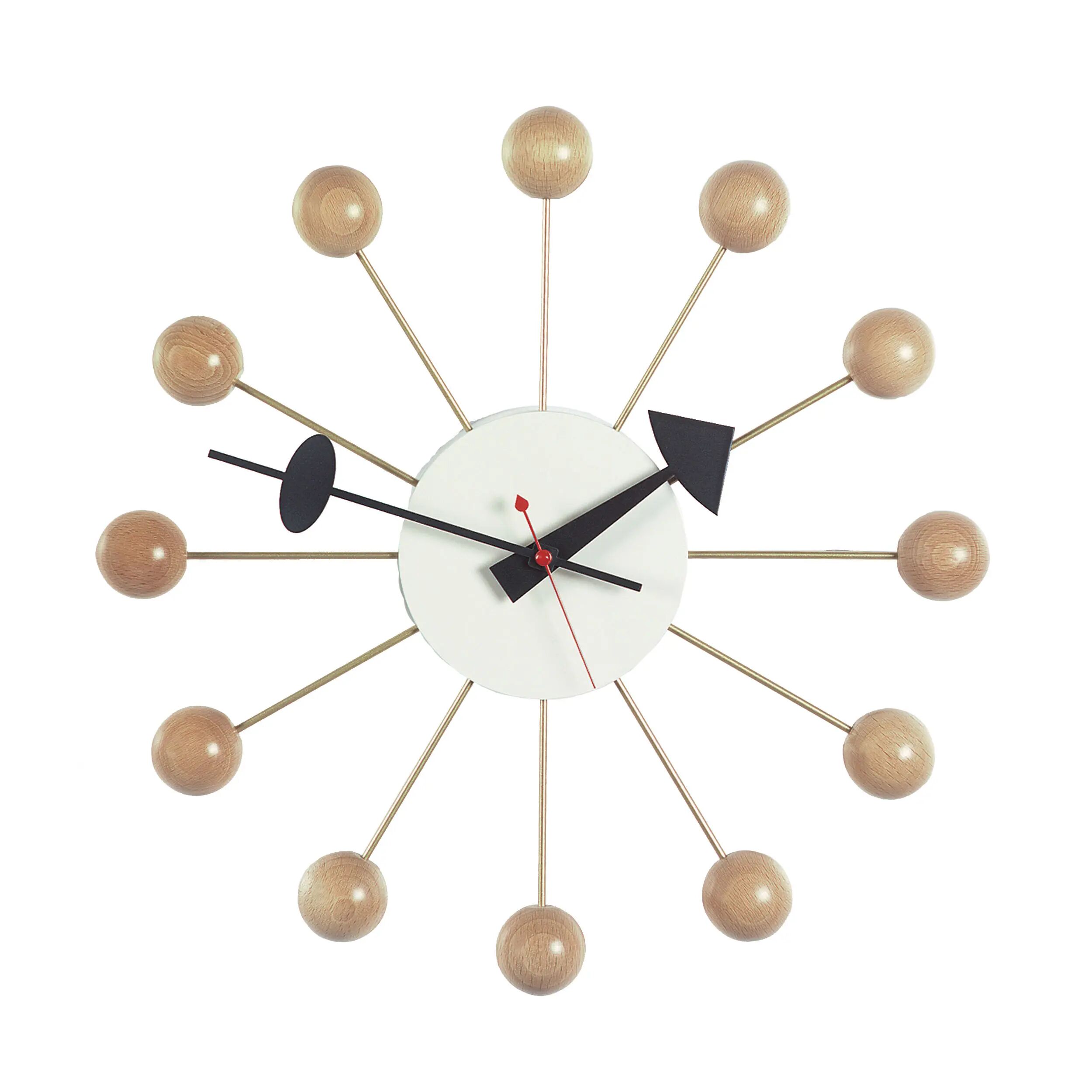 Vitra Ball Clock Wanduhr Buche  beige