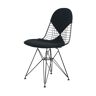 Vitra Wire Chair Stuhl DKR-2 mit Sitz- und Rückenkissen  schwarz