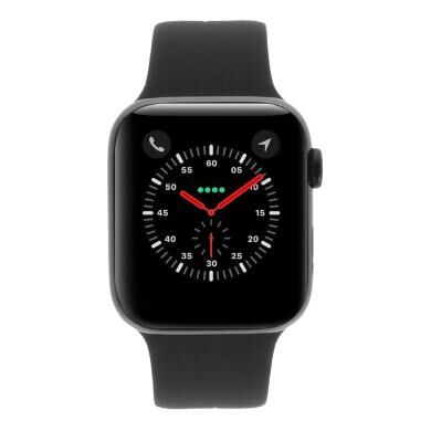 Apple Watch Series 4 Edelstahlgehäuse schwarz 44mm mit Sportarmband schwarz (GPS + Cellular) edelstahl spaceschwarz