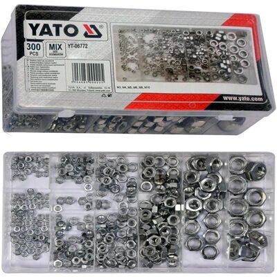 Yato Yt-06772 Muttern-Set - Sechskant, Stahl - 300 stk Yato Yt-06772 Muttern-Set - Sechskant, Stahl - 300 stk