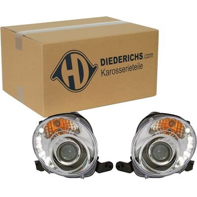 Diederichs Tuning Scheinwerfer Satz Chrom Passend Für Abarth 500 500c Fiat 500: Diederichs Tuning Scheinwerfer Satz Chrom Passend Für Abarth 500 500c Fiat 500: