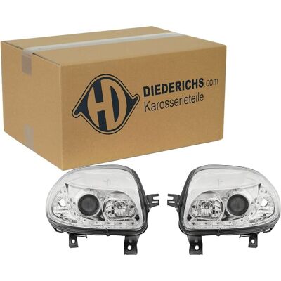 Diederichs Tuning H1 Scheinwerfer Satz Chrom Klarglas Passend Für Renault Clio: Diederichs Tuning H1 Scheinwerfer Satz Chrom Klarglas Passend Für Renault Clio: