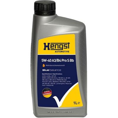 HENGST FILTER 1x1l Hengst 5w40 A3/b4 Pro S Bb Motoröl Passend Für 229.5/rn0710/api Sn/vw502.00: Artikelnummer: 2114800000 Ean Nummer: 4030776093599 HENGST FILTER 1x1l Hengst 5w40 A3/b4 Pro S Bb Motoröl Passend Für 229.5/rn0710/api Sn/vw502.00: Artikelnummer: 2114800000 Ean Nummer: 4030776093599