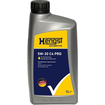 HENGST FILTER 1l Hengst 5w30 C4 Pro Motoröl Passend Für Rn 0720 Mb226.51 229.51 229.31: 5w-30 C4 Pro Artikelnummer: 2068800000 Ean Nummer: 4030776092998 HENGST FILTER 1l Hengst 5w30 C4 Pro Motoröl Passend Für Rn 0720 Mb226.51 229.51 229.31: 5w-30 C4 Pro Artikelnummer: 2068800000 Ean Nummer: 4030776092998