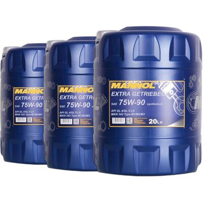 SCT GERMANY 3x20 Liter Mannol Extra Sae 75w-90 Api Gl-5 Gl5 Achsenöl Getriebeöl: SCT GERMANY 3x20 Liter Mannol Extra Sae 75w-90 Api Gl-5 Gl5 Achsenöl Getriebeöl: