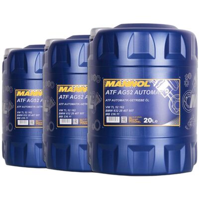Hausmarke 3x20 Liter Mannol Atf Ag52 Automatik Getriebeöl Passend Für Vw Tl 52162: Hausmarke 3x20 Liter Mannol Atf Ag52 Automatik Getriebeöl Passend Für Vw Tl 52162: