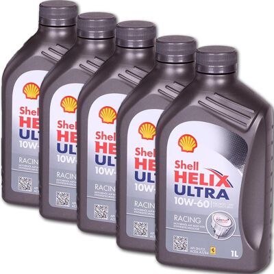 5 Liter (5x 1l) Shell Helix Ultra Racing 10w-60 Motoröl 10w60 Motorsport Öl: Shell Helix Ultra Racing 10w-60 Motorenöl Auf Basis Von Synthesetechnolog 5 Liter (5x 1l) Shell Helix Ultra Racing 10w-60 Motoröl 10w60 Motorsport Öl: Shell Helix Ultra Racing 10w-60 Motorenöl Auf Basis Von Synthesetechnolog