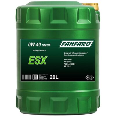 SCT - MANNOL 1x 20l Fanfaro Esx 0w-40 Vollsynthetisches Mehrbereichs-motoröl: SCT - MANNOL 1x 20l Fanfaro Esx 0w-40 Vollsynthetisches Mehrbereichs-motoröl: