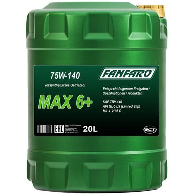 SCT - MANNOL 1x 20l Fanfaro Max 6+ 75w-140 Gl-5 Ls Vollsynthetisches Getriebeöl: SCT - MANNOL 1x 20l Fanfaro Max 6+ 75w-140 Gl-5 Ls Vollsynthetisches Getriebeöl: