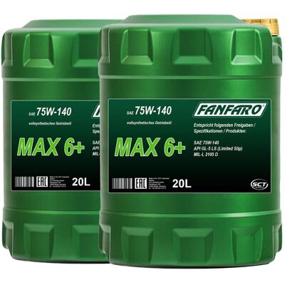 SCT GERMANY 2x 20l Fanfaro Max 6+ 75w-140 Gl-5 Vollsynthetisches Getriebeöl: SCT GERMANY 2x 20l Fanfaro Max 6+ 75w-140 Gl-5 Vollsynthetisches Getriebeöl: